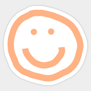 Peach Fuzz Smiley Face Pantone Color of the Year 2024 Sticker